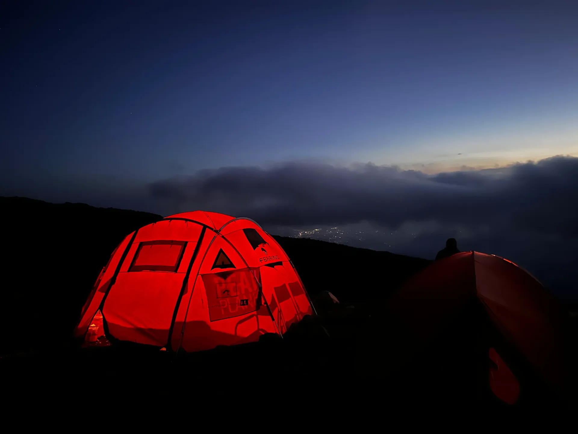 Barafu Camp · Ferrino tents at 4,673 m