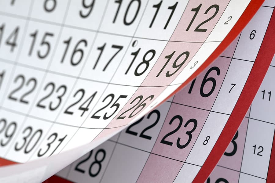Calendar for kilimanjaro