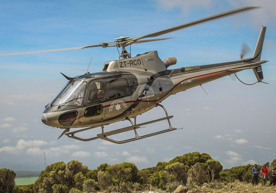 Kilimanjaro Search and Rescue helicopter