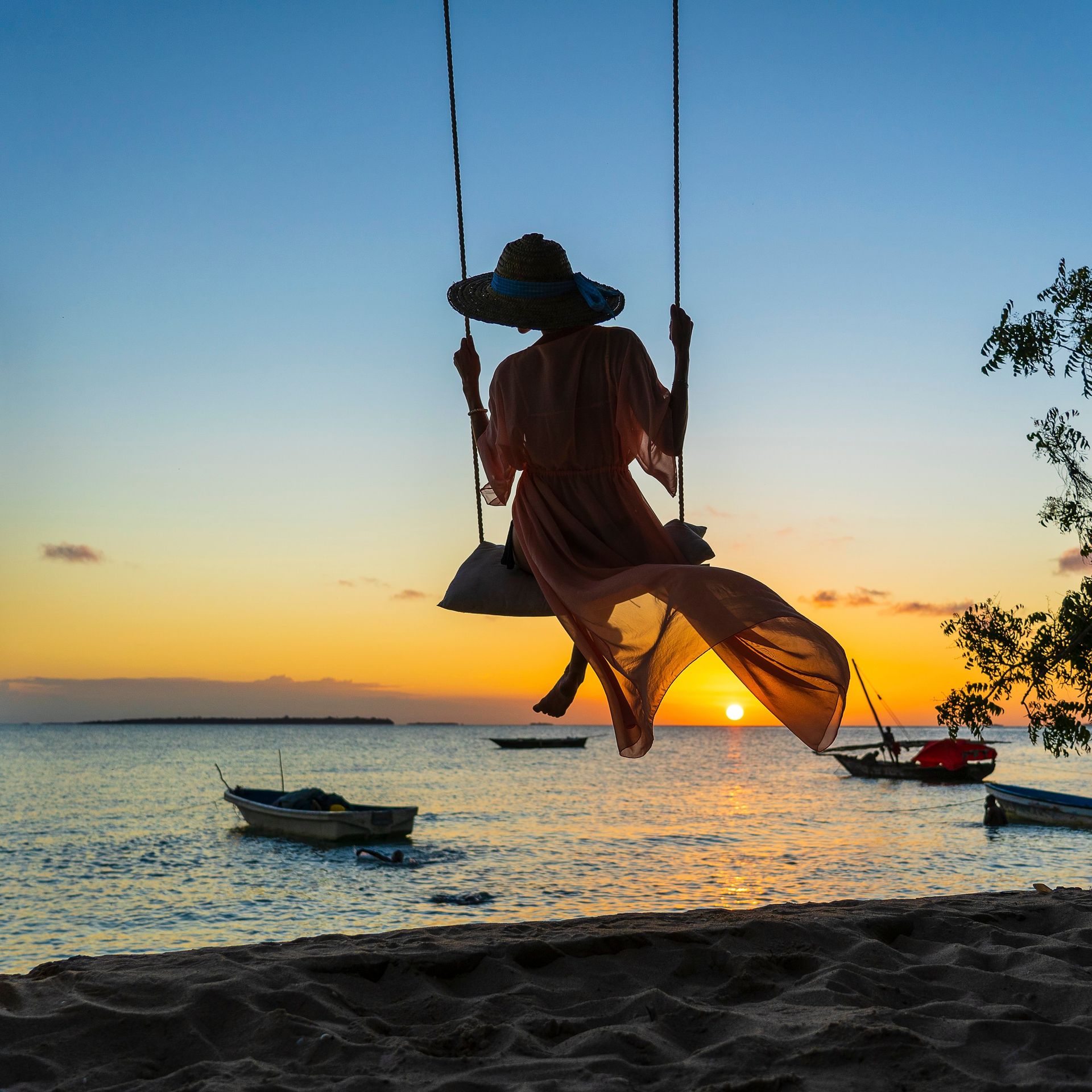 Sunset on the swing